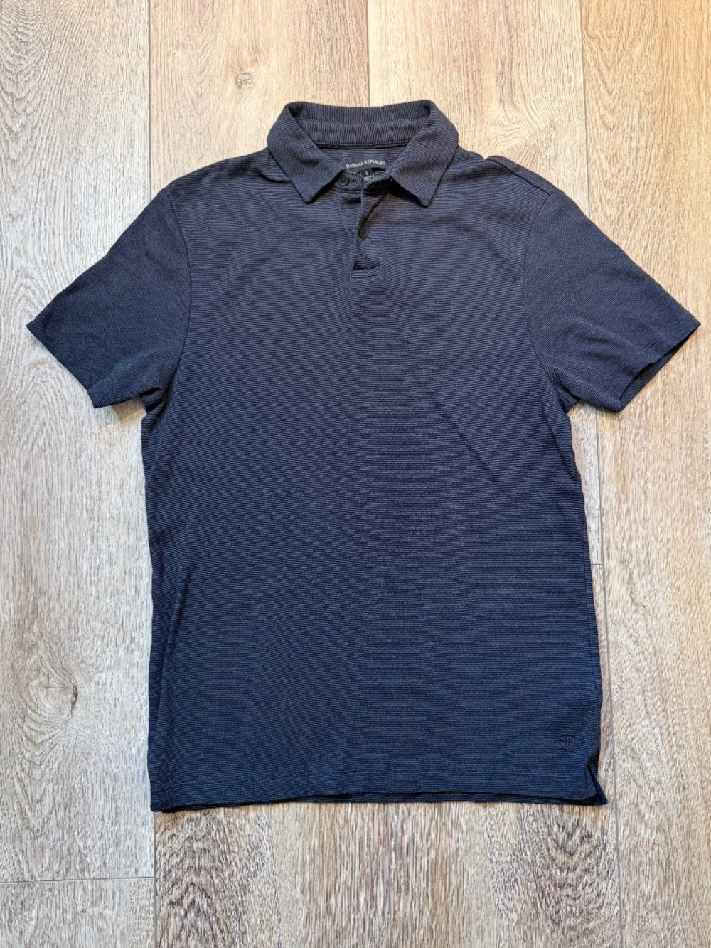 Banana Republic Gray Micro Stripe Short Sleeve Polo Men's Size Small